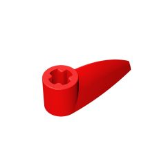 Technic Tooth 1 x 3 with Axle Hole - Rounded Underside #41669 Red