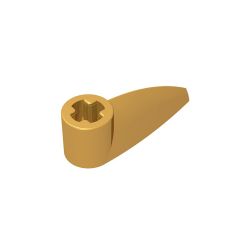 Technic Tooth 1 x 3 with Axle Hole - Rounded Underside #41669 Pearl Gold