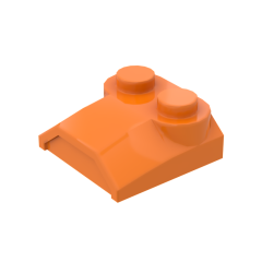 Brick Curved 2 x 2 x 2/3 Two Studs and Lip End #41855 Orange