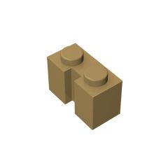 Brick Special 1 x 2 with Groove #4216 Dark Tan