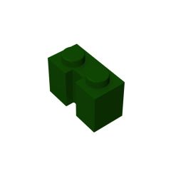 Brick Special 1 x 2 with Groove #4216 Dark Green