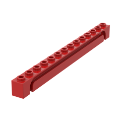 Brick Special 1 x 14 Grooved #4217 Red