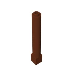 Support Technic 1 x 1 x 6 Solid Pillar #43888 Reddish Brown