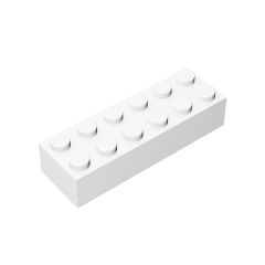 Brick 2 x 6 #44237 White 10 pieces