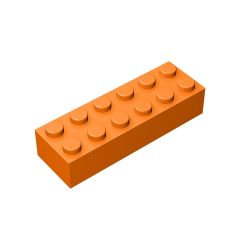 Brick 2 x 6 #44237 Orange