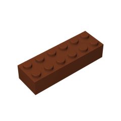 Brick 2 x 6 #44237 Reddish Brown 10 pieces