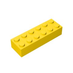 Brick 2 x 6 #44237 Yellow 10 pieces