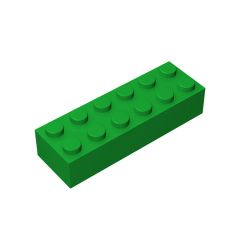 Brick 2 x 6 #44237 Green 10 pieces