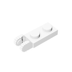 Plate 1 x 2 W/Fork/Vertical/End #44302 White