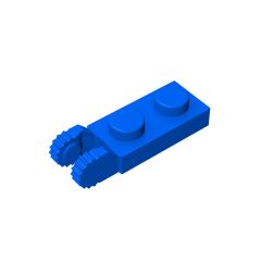 Plate 1 x 2 W/Fork/Vertical/End #44302 Blue