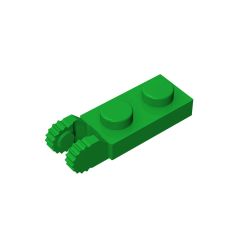 Plate 1 x 2 W/Fork/Vertical/End #44302 Green