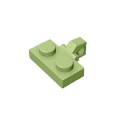 Hinge Plate 1 x 2 Locking With 1 Finger On Side #44567 Olive Green