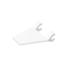 Flag 2 x 2 Trapezoid with Flat Area between Clips #44676 White