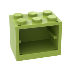 Container, Cupboard 2 x 3 x 2 - Hollow Studs #4532b Lime