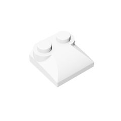 Brick Curved 2 x 2 x 2/3 Two Studs and Curved Slope End #47457 White