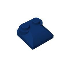 Brick Curved 2 x 2 x 2/3 Two Studs and Curved Slope End #47457 Dark Blue