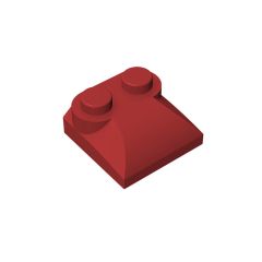 Brick Curved 2 x 2 x 2/3 Two Studs and Curved Slope End #47457 Dark Red