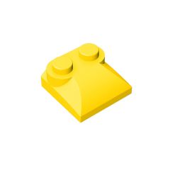 Brick Curved 2 x 2 x 2/3 Two Studs and Curved Slope End #47457 Yellow