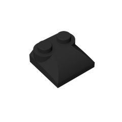 Brick Curved 2 x 2 x 2/3 Two Studs and Curved Slope End #47457 Black