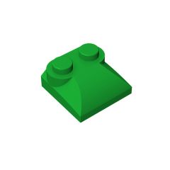 Brick Curved 2 x 2 x 2/3 Two Studs and Curved Slope End #47457 Green