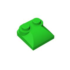 Brick Curved 2 x 2 x 2/3 Two Studs and Curved Slope End #47457 Bright Green