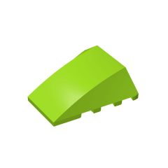 Wedge Curved 4 x 4 No Top Studs #47753 Lime