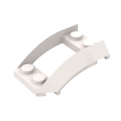 Wheel Arch, Wedge 4 x 3 Open with Cutout and Four Studs #47755 White