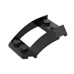 Wheel Arch, Wedge 4 x 3 Open with Cutout and Four Studs #47755 Black Gobricks