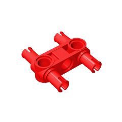 Technic Pin Connector Hub Perpendicular 3L with 4 Pins #48989 Red