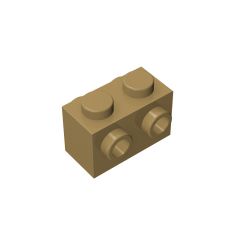 Brick Special 1 x 2 with Studs on 2 Sides #52107 Dark Tan 10 pieces