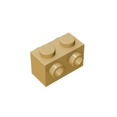 Brick Special 1 x 2 with Studs on 2 Sides #52107 Tan 10 pieces