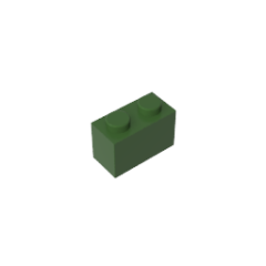 Brick 1 x 2 #3004 Army Green Gobricks 1 KG