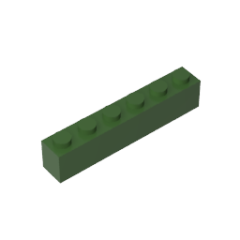 Brick 1 x 6 #3009 Army Green Gobricks 1 KG