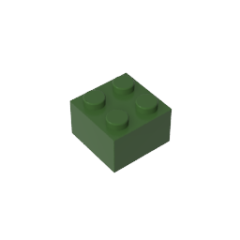 Brick 2X2 #3003 Army Green Gobricks 1KG