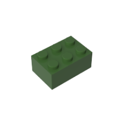 Brick 2X3 #3002 Army Green Gobricks 1KG