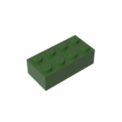 Brick 2 x 4 #3001 Army Green Gobricks 1 KG