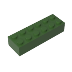 Brick 2 x 6 #44237 Army Green Gobricks 1KG
