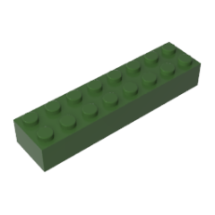 Brick 2 x 8 #93888 Army Green Gobricks 1KG