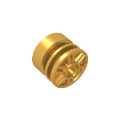 Wheel 18mm D. x 14mm With Pin Hole, Fake Bolts And Shallow Spokes #55981 Pearl Gold 10 pieces