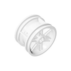 Wheel 30.4mm D.x20mm With No Pin Holes And Reinforced Rim #56145 White 10 pieces