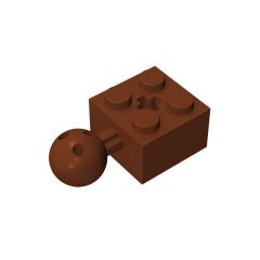 Brick Modified 2 x 2 With Ball Joint And Axle Hole #57909 Reddish Brown