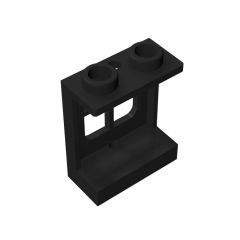 Window 1 x 2 x 2 Plane, Single Hole Top and Bottom for Glass #60032 Black 10 pieces
