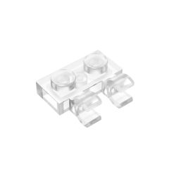 Plate 1 x 2 W/Holder, Vertical #60470 Trans-Clear Gobricks