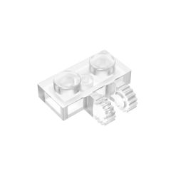Hinge Plate 1 x 2 Locking with 2 Fingers on Side, 9 Teeth #60471  Trans-Clear Gobricks