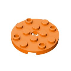 Plate Round 4 x 4 with Pin Hole #60474 Orange