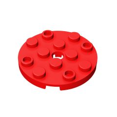 Plate Round 4 x 4 with Pin Hole #60474 Red