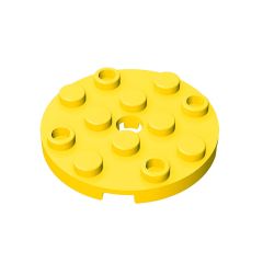 Plate Round 4 x 4 with Pin Hole #60474 Yellow