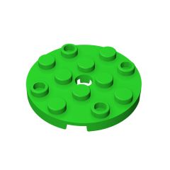 Plate Round 4 x 4 with Pin Hole #60474 Bright Green 1/4 KG