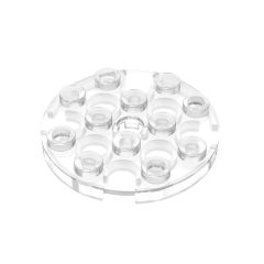Plate Round 4 x 4 with Pin Hole #60474 Trans-Clear