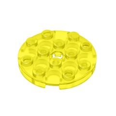 Plate Round 4 x 4 with Pin Hole #60474 Trans-Yellow